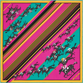 A variation of the Hermès scarf `Les Courses` first edited in 2015 by `Benoist-Ginorière Yves `