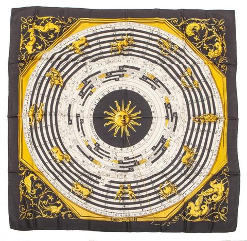 A variation of the Hermès scarf `Astrologie` first edited in 1963 by `Françoise Façonnet`