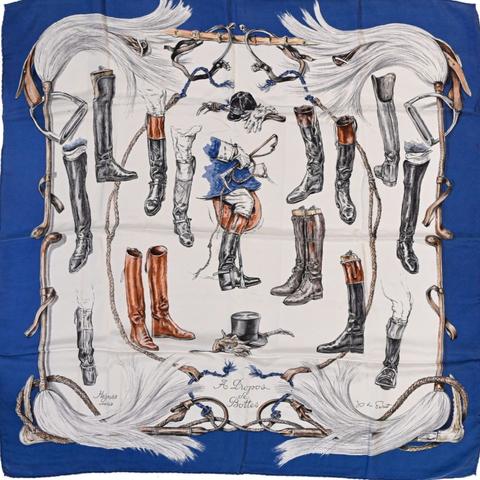 A variation of the Hermès scarf `À propos de bottes` first edited in 1962 by `Xavier de Poret`
