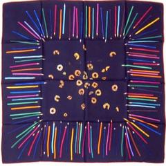 A variation of the Hermès scarf `À vos crayons` first edited in 2004 by `Leigh P. Cook`