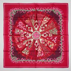 A variation of the Hermès scarf `Aux pays des épices ` first edited in 2001 by `Annie Faivre`