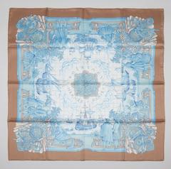 A variation of the Hermès scarf `Azulejos` first edited in 1992 by `Catherine Baschet`