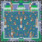 A variation of the Hermès scarf `Ballet aquatique` first edited in 2014 by `Pierre Marie`