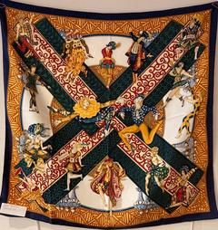 A variation of the Hermès scarf `Les ballets russes` first edited in 1996 by `Annie Faivre`