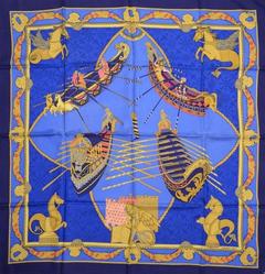 A variation of the Hermès scarf `Les bissone de venise ` first edited in 1987 by `Annie Faivre`
