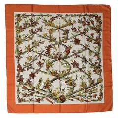 A variation of the Hermès scarf `Bocage ` first edited in 1971 by `Anne Gavarni`