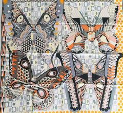 A variation of the Hermès scarf `Les ailes de la soie` first edited in 2014 by `Aline Honoré`