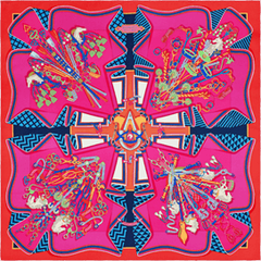 A variation of the Hermès scarf `Bouquets sellier` first edited in 2014 by `Pierre Marie`