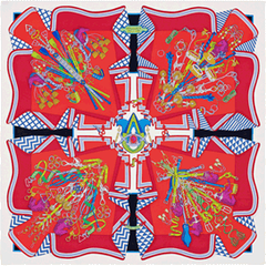 A variation of the Hermès scarf `Bouquets sellier` first edited in 2014 by `Pierre Marie`