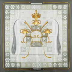 A variation of the Hermès scarf `Carillons d'hiver` first edited in 1981 by `Christiane Vauzelles`