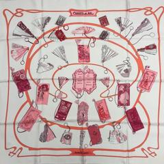 A variation of the Hermès scarf `Carnets de bal ` first edited in 2007 by `Caty Latham`