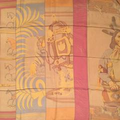 A variation of the Hermès scarf `Carré en carrés ` first edited in 2005 by `Bali Barret`