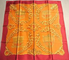 A variation of the Hermès scarf `Carrosses d'or` first edited in 1987 by `Vladimir Rybaltchenko`