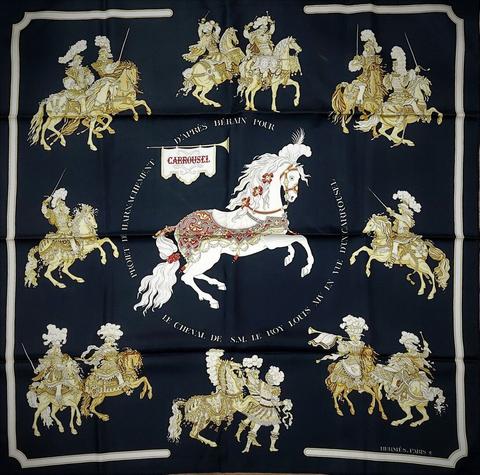 A variation of the Hermès scarf `Carrousel` first edited in 1984 by `Christiane Vauzelles`