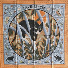 A variation of the Hermès scarf `Cave felem` first edited in 1998 by `Christine Henry`