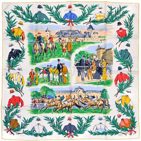 A variation of the Hermès scarf `Champ de courses à chantilly` first edited in 1951 by `Taquoy Maurice `