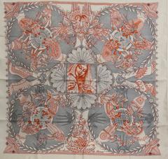 A variation of the Hermès scarf `Les chants du henné` first edited in 2002 by `Laurence Bourthoumieux`