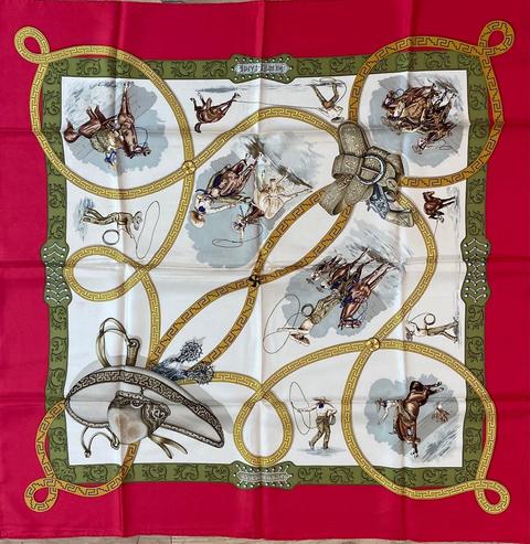 A variation of the Hermès scarf `Charreada ` first edited in 1990 by `Jean De Fougerolle`