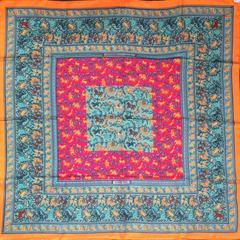 A variation of the Hermès scarf `Chasse en inde ` first edited in 1986 by `Michel Duchene`
