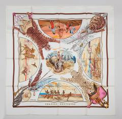 A variation of the Hermès scarf `Chasses exotiques` first edited in 1980 by `Philippe Ledoux`