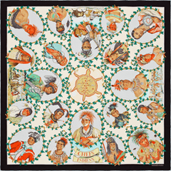 A variation of the Hermès scarf `Chefs indiens` first edited in 2014 by `Kermit Oliver`