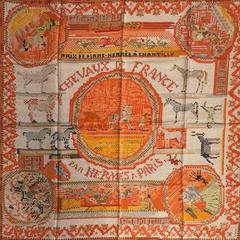 A variation of the Hermès scarf `Chevaux de france ` first edited in 2007 by `Philippe Dumas`