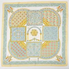 A variation of the Hermès scarf `Ciels byzantins ` first edited in 2015 by `Julie Abadie`