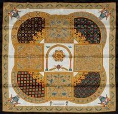 A variation of the Hermès scarf `Ciels byzantins ` first edited in 2015 by `Julie Abadie`