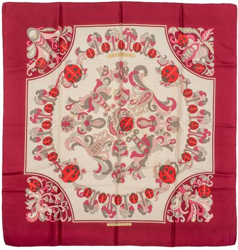 A variation of the Hermès scarf `Les coccinelles ` first edited in 1976 by `Karin Swildens`