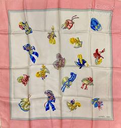 A variation of the Hermès scarf `Coiffes parisiennes ` first edited in 1956 by `Hugo Grygkar`