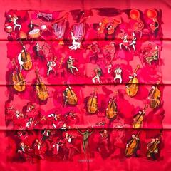 A variation of the Hermès scarf `Concerto ` first edited in 1963 by `Jean-Louis Clerc`