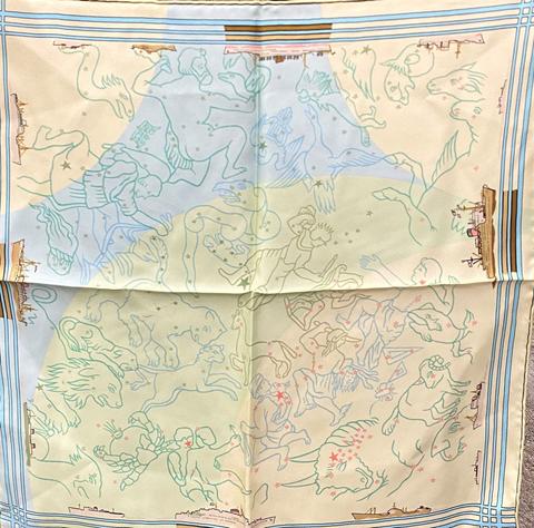 A variation of the Hermès scarf `Constellations ` first edited in 1956 by `Pierre Péron`