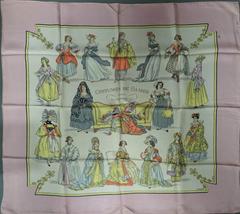 A variation of the Hermès scarf `Costumes de dames ` first edited in 1950 by `Hugo Grygkar`