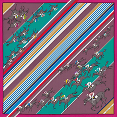 A variation of the Hermès scarf `Les courses` first edited in 1982 by `Benoist-Ginorière Yves `