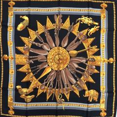 A variation of the Hermès scarf `Cuillers d'afrique ` first edited in 1997 by `Caty Latham`