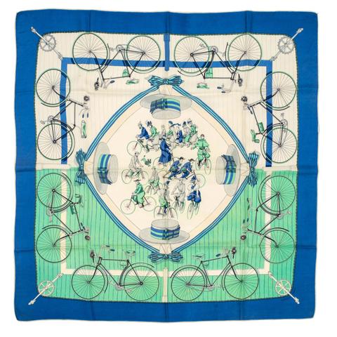 A variation of the Hermès scarf `Les cycles ` first edited in 1953 by `Hugo Grygkar`
