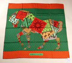 A variation of the Hermès scarf `À cheval sur mon carré` first edited in 2006 by `Bali Barret`